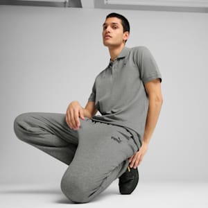 Camiseta tipo polo Essentials de piqué para hombre, Medium Gray Heather, extralarge